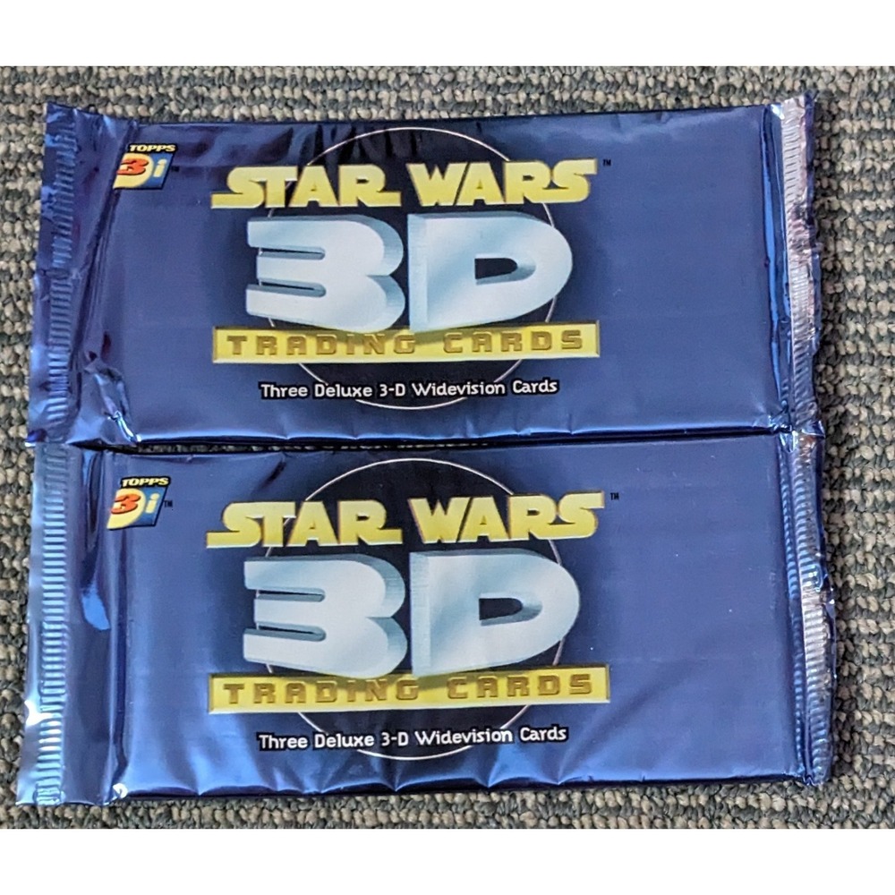 1996 Star Wars 3D‎ Trading Cards Topps Deluxe Widescreen 3 Packs Sealed